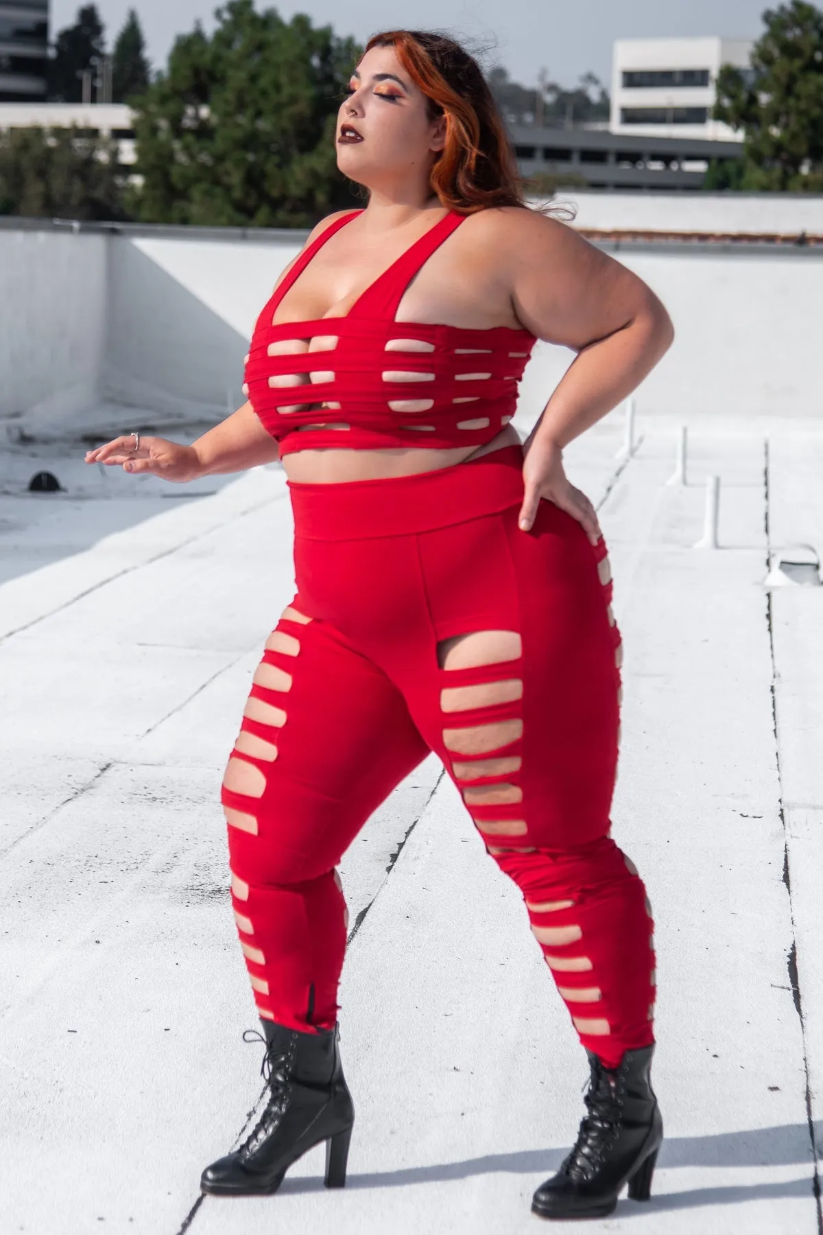 5D x Stellar Dust Deluxe Cage Leggings - cotton