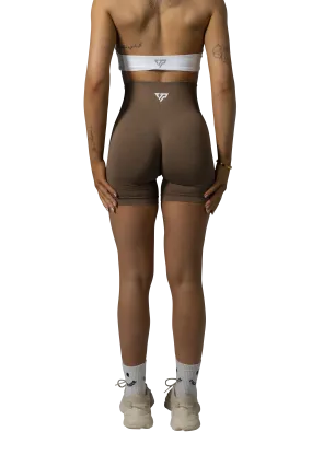 ACTIVE SEAMLESS SHORTS - BROWN