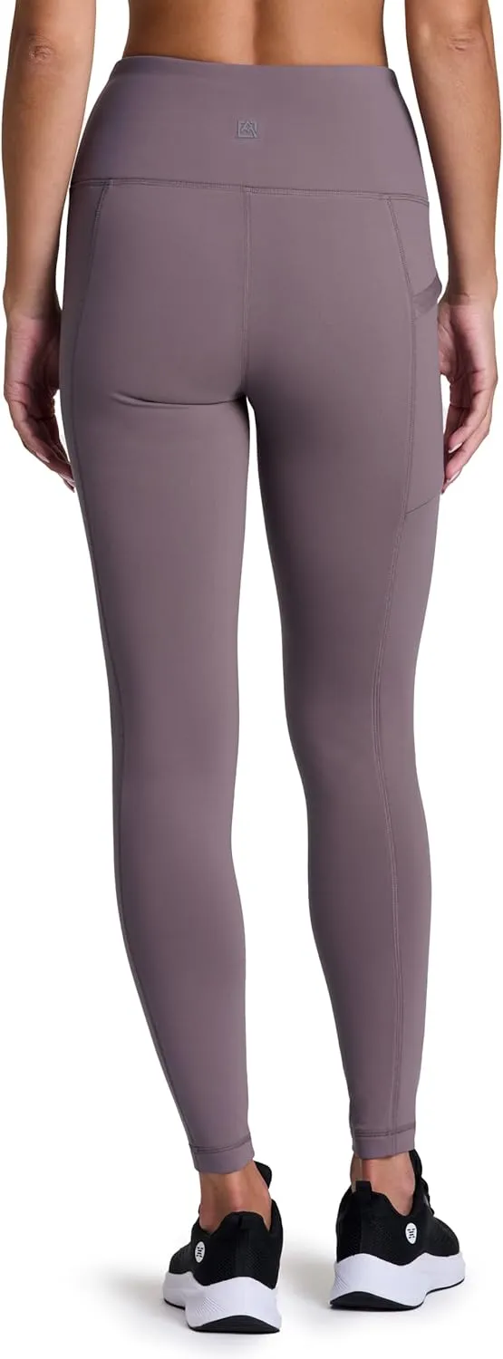 Avalanche Women's Fleece Leggings, High Waist Full Length Fleece Lined Hiking Legging with Zipper Pockets