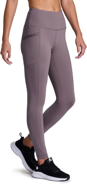 Avalanche Women's Fleece Leggings, High Waist Full Length Fleece Lined Hiking Legging with Zipper Pockets