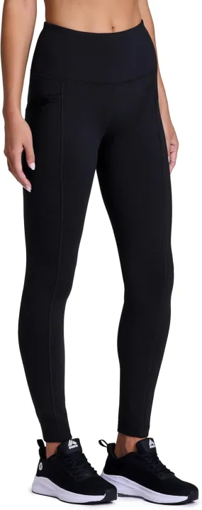 Avalanche Women's Fleece Leggings, High Waist Full Length Fleece Lined Hiking Legging with Zipper Pockets