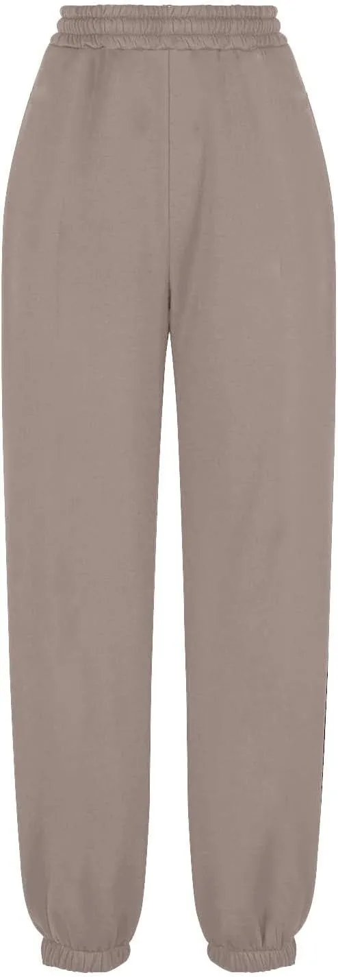 Baggy Sweatpants for Women with Pockets Workout Elastic High Waisted Pants Cozy Drawstring Cinch Bottom Fleece Sweatpant