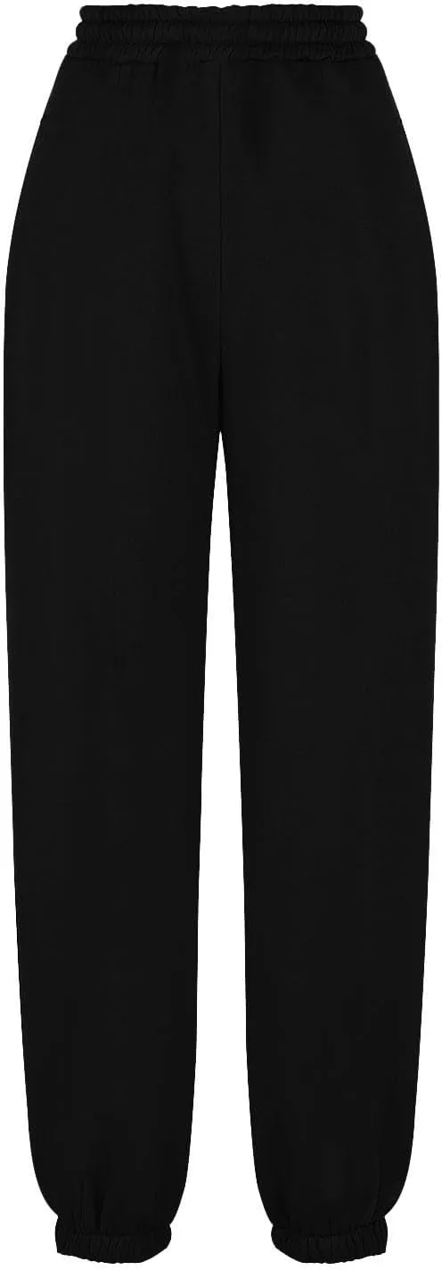 Baggy Sweatpants for Women with Pockets Workout Elastic High Waisted Pants Cozy Drawstring Cinch Bottom Fleece Sweatpant