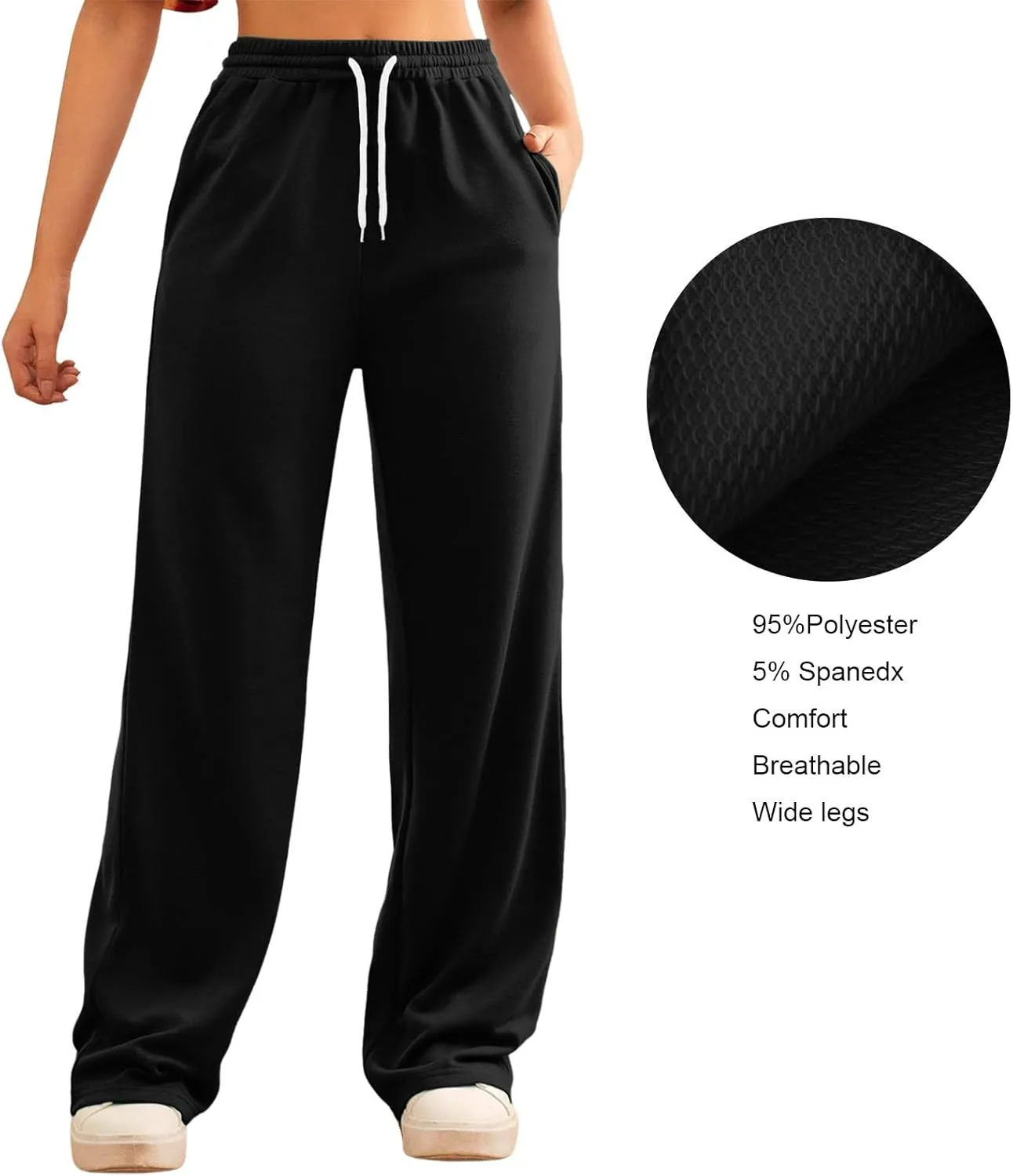 Baggy Tall Wide Legged Sweatpants for Women Fleece Lined 2024 Loose Wide Leg Joggers Casual Yoga Cozy Open Bottom
