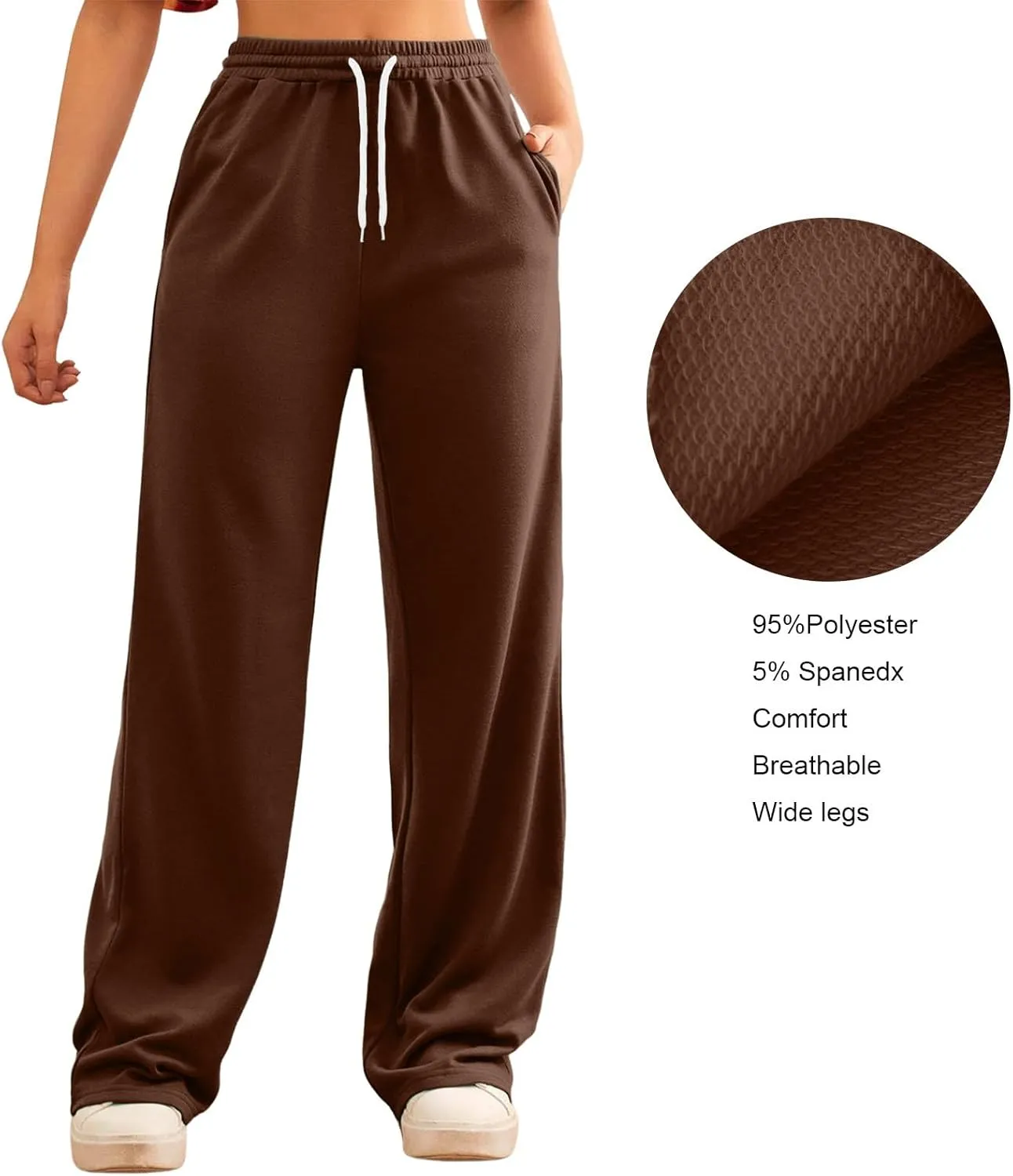 Baggy Tall Wide Legged Sweatpants for Women Fleece Lined 2024 Loose Wide Leg Joggers Casual Yoga Cozy Open Bottom