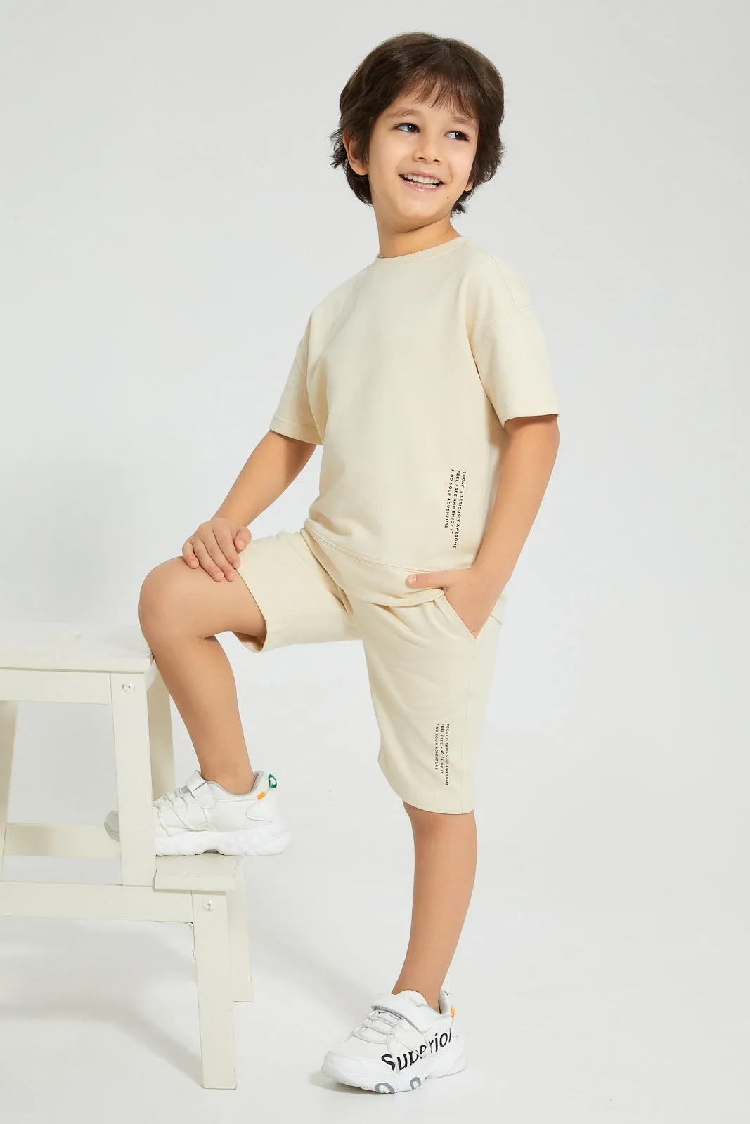 Beige Active Short