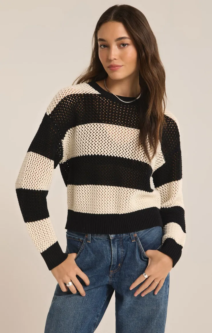 Black Broadbeach Stripe Sweater