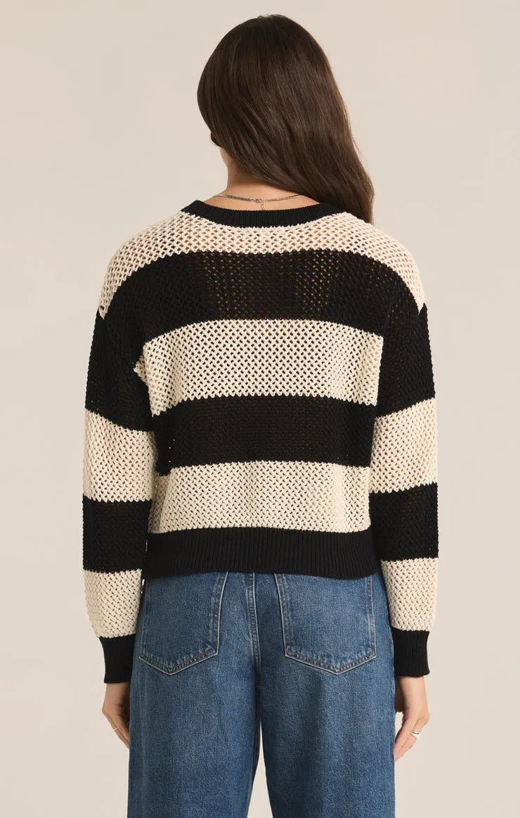 Black Broadbeach Stripe Sweater