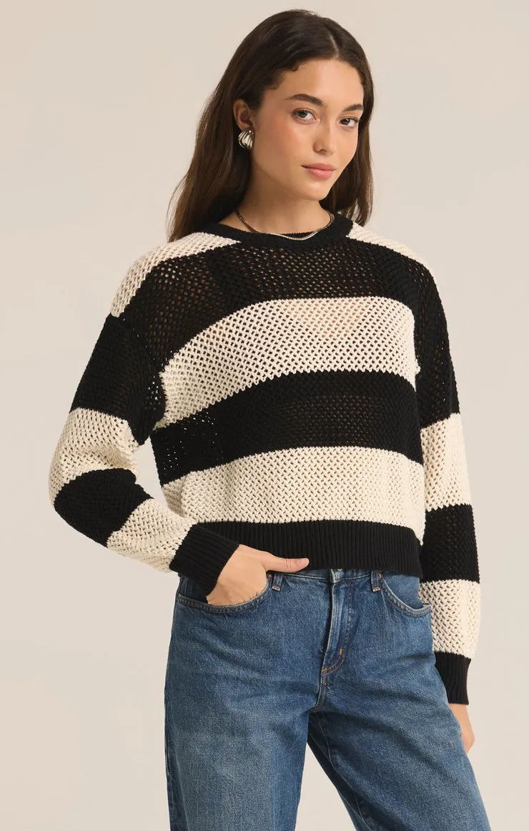 Black Broadbeach Stripe Sweater