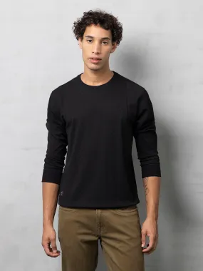 Black structured jacquard sweatshirt