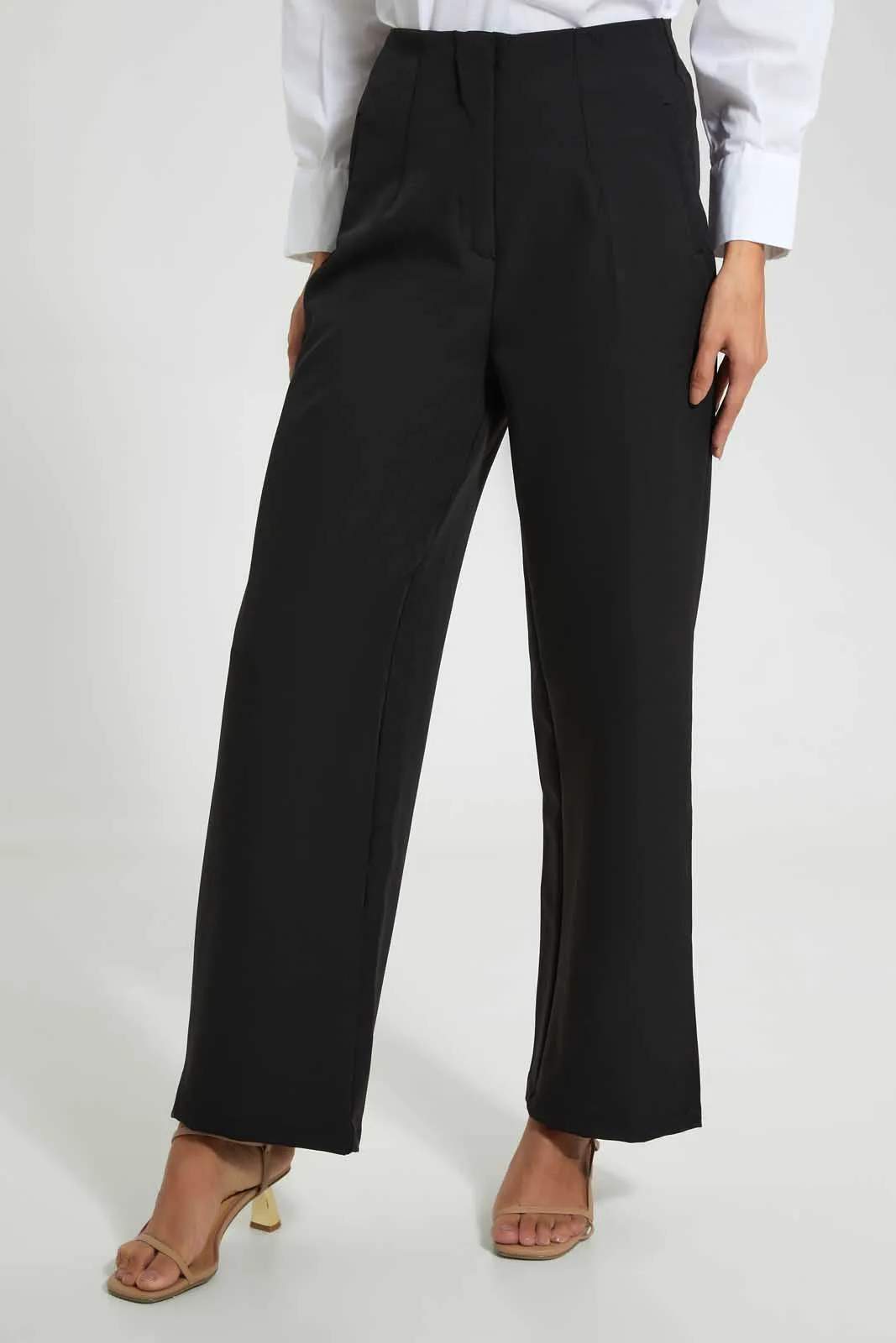 Black Structured Trouser