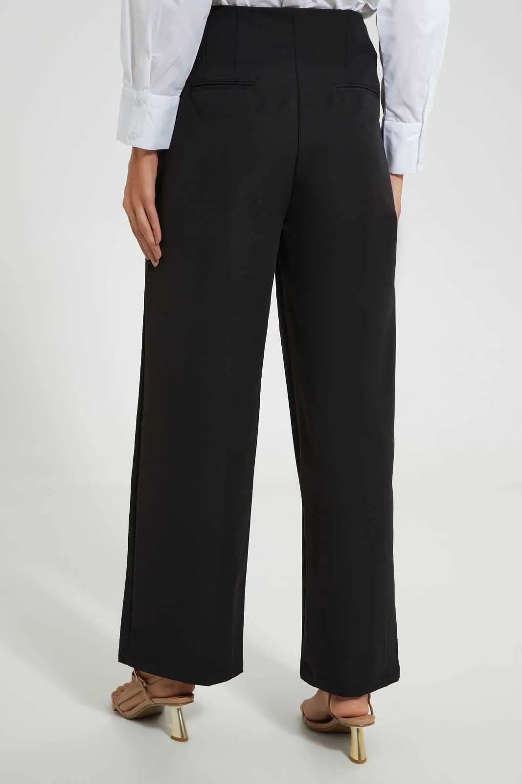 Black Structured Trouser
