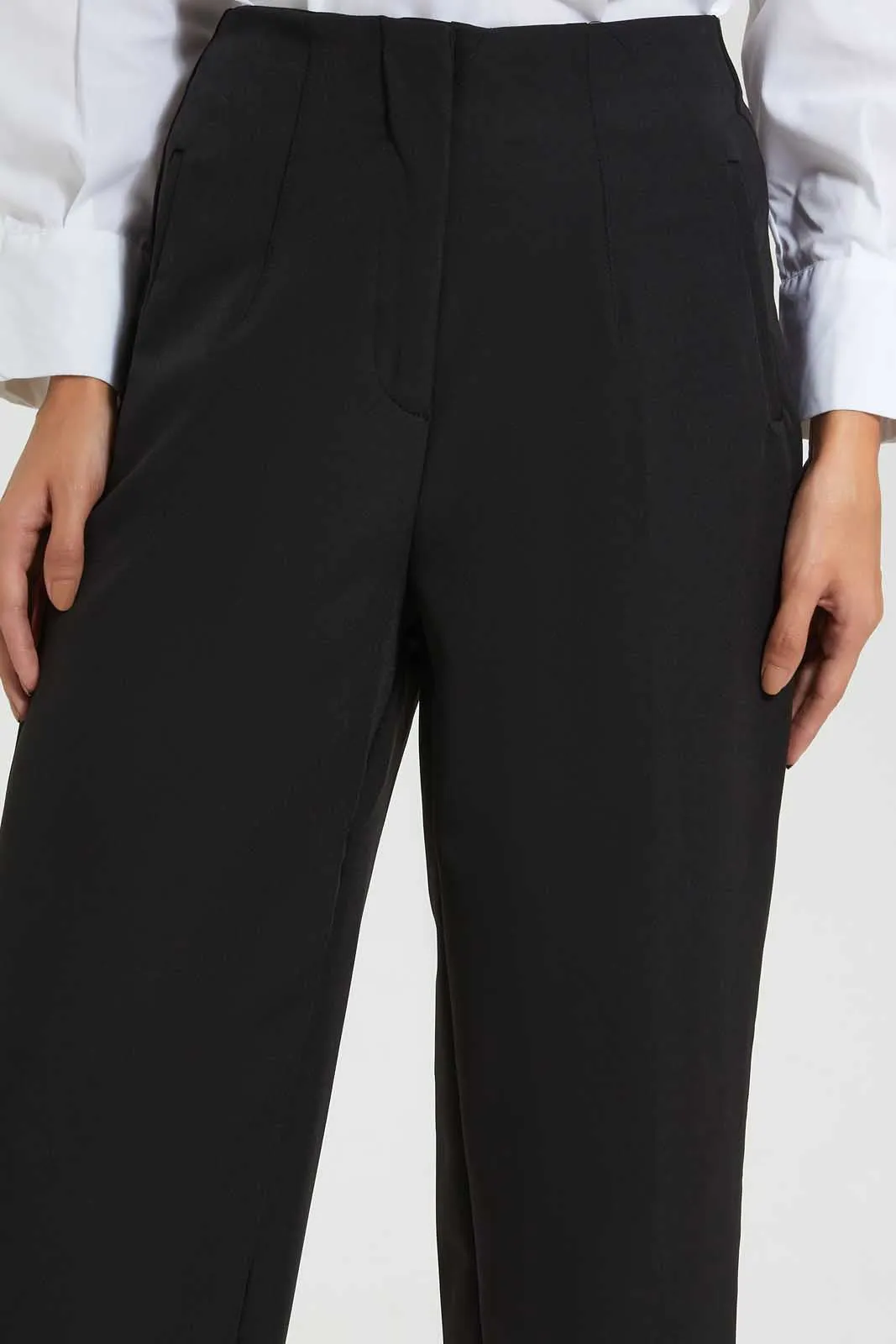 Black Structured Trouser