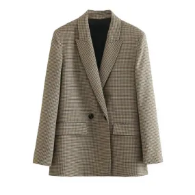 Blazer Feminino Alfaiataria Xadrez