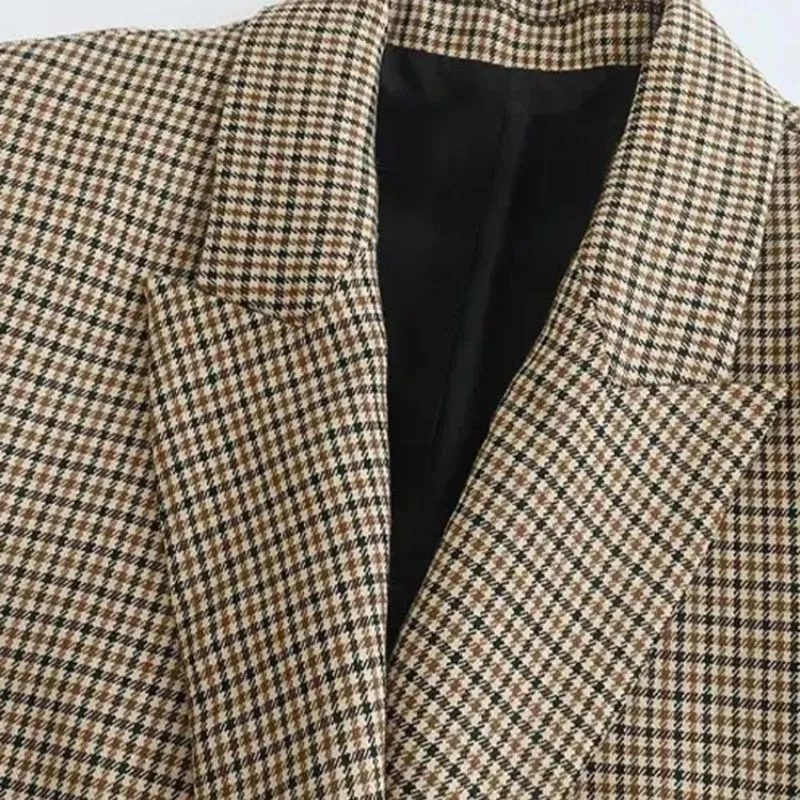 Blazer Feminino Alfaiataria Xadrez