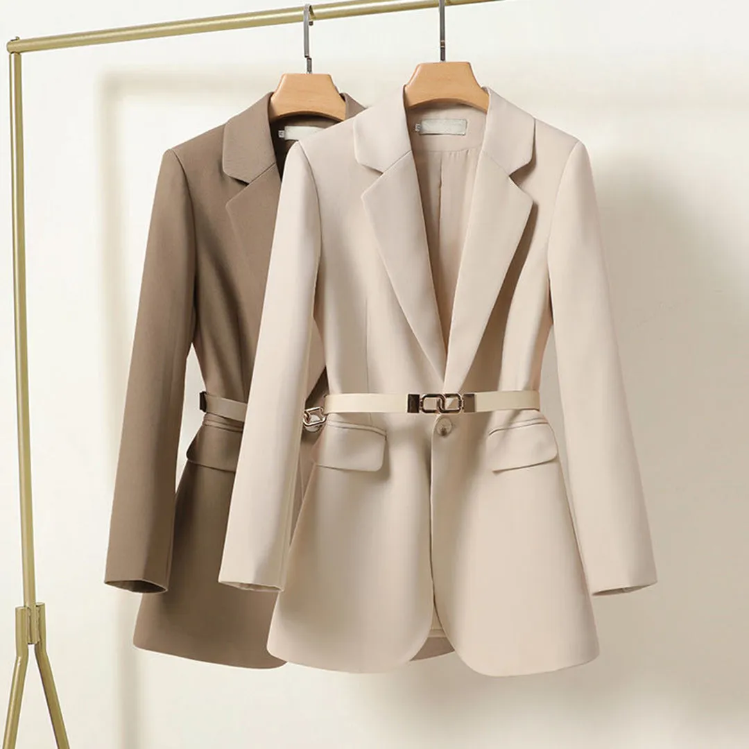 Blazer long stylé avec ceinture pour femmes - LISA Collection