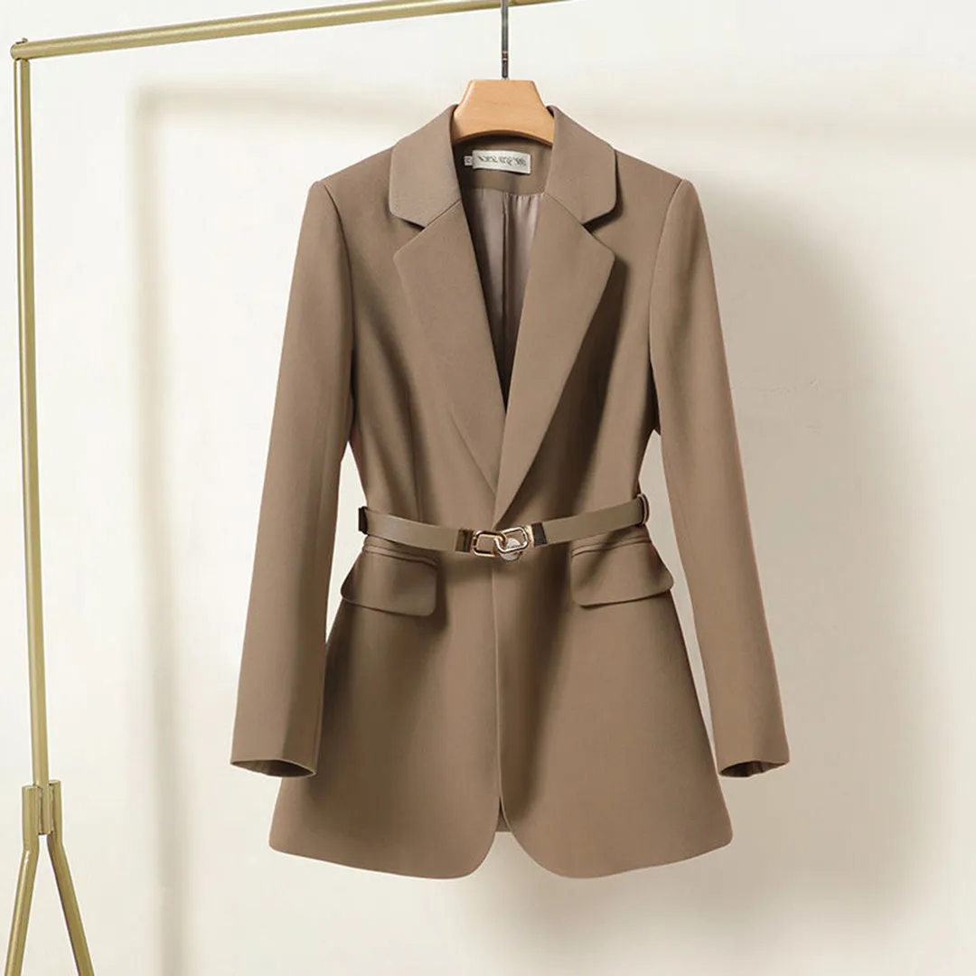 Blazer long stylé avec ceinture pour femmes - LISA Collection