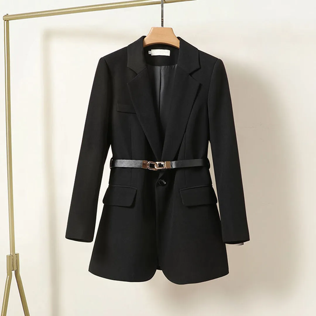 Blazer long stylé avec ceinture pour femmes - LISA Collection