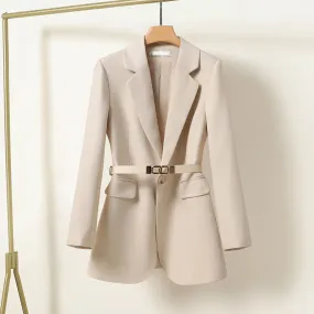 Blazer long stylé avec ceinture pour femmes - LISA Collection
