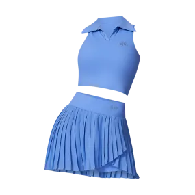 Blue polo t-shirt & skirt set