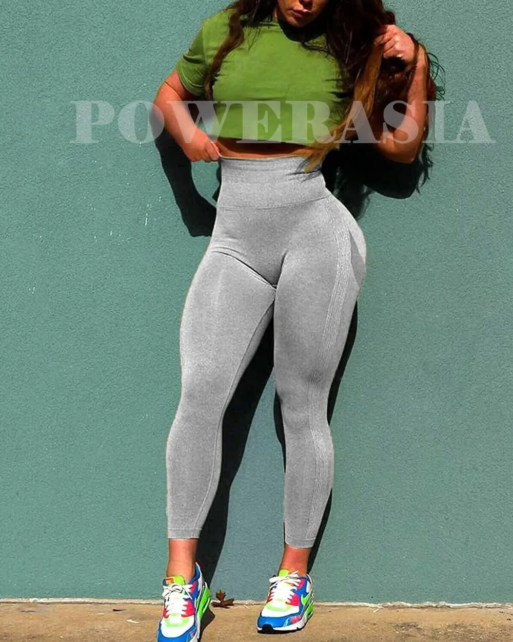Butt Lifting Leggings for Women High Waist Scrunch Butt Yoga Pants Seamless Smile Contour Workout Tights