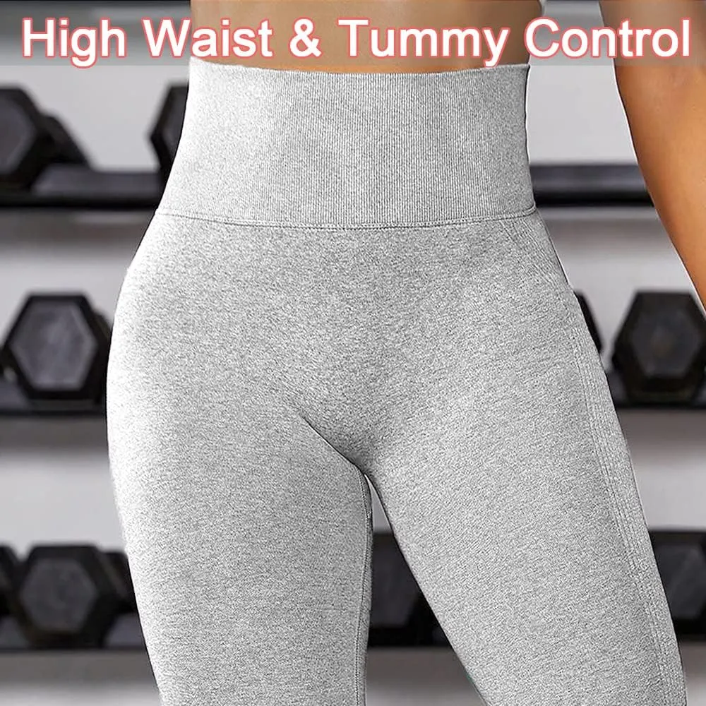 Butt Lifting Leggings for Women High Waist Scrunch Butt Yoga Pants Seamless Smile Contour Workout Tights