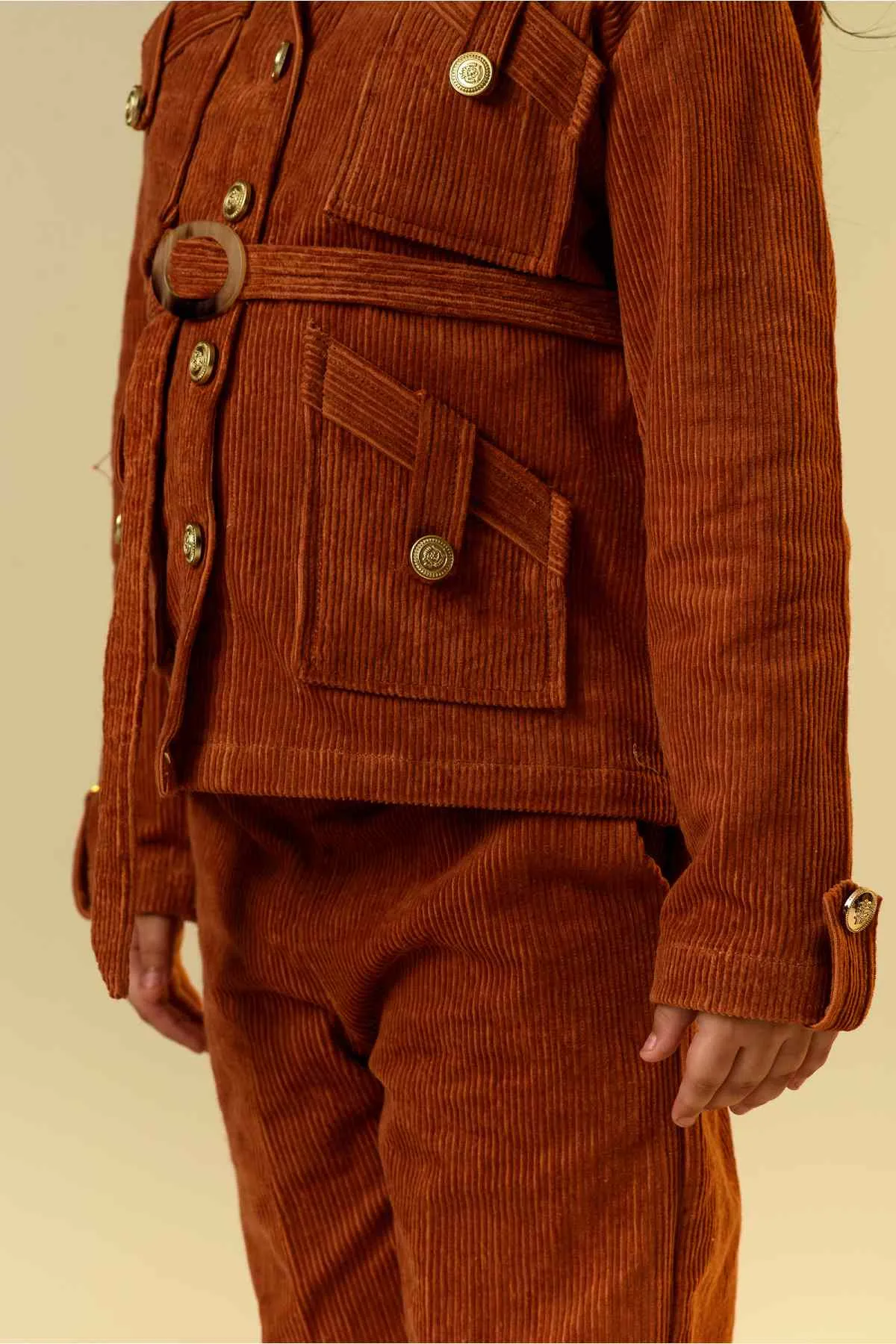 Buttoned Corduroy Set