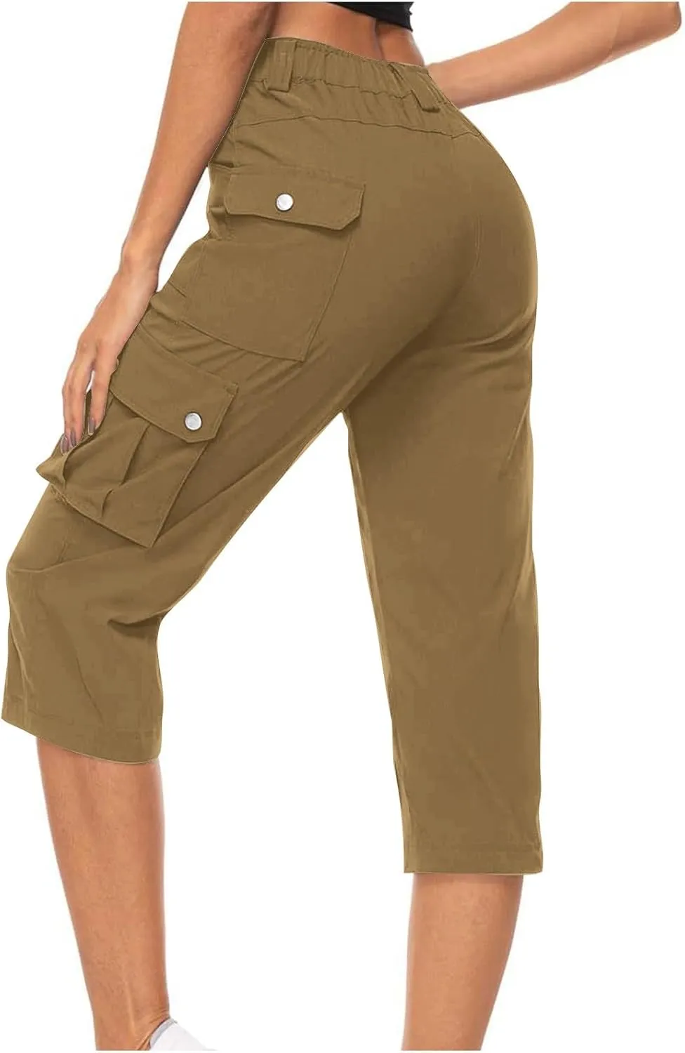 Cargo Capris for Women Trendy 2025 Summer Workout Pants Lightweight Loose Fit Sweatpants Elastic Waist Cozy Pant