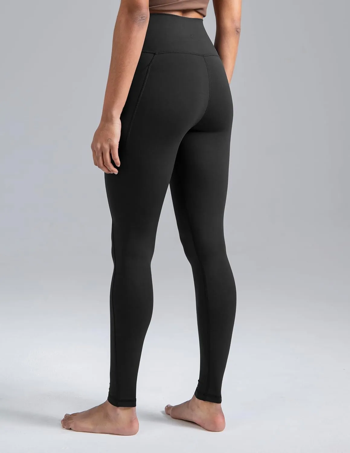 Colorfulkoala Dreamlux No Front Seam Leggings with Pockets for Women, High-Waisted Soft Yoga Pants