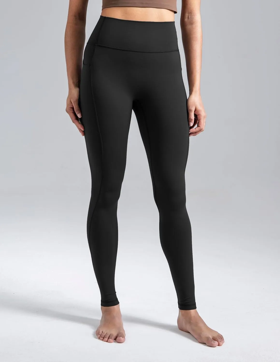 Colorfulkoala Dreamlux No Front Seam Leggings with Pockets for Women, High-Waisted Soft Yoga Pants