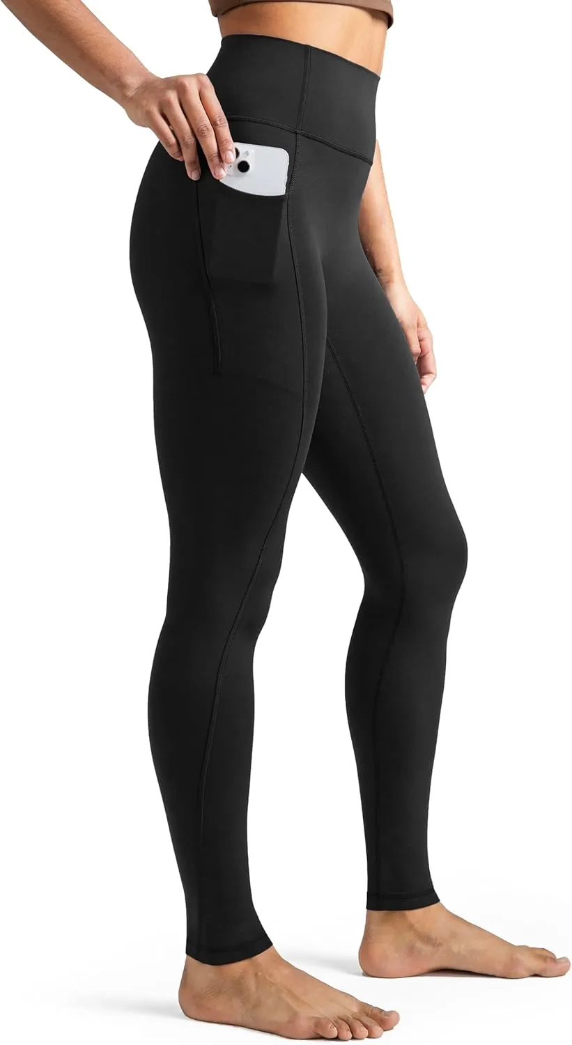 Colorfulkoala Dreamlux No Front Seam Leggings with Pockets for Women, High-Waisted Soft Yoga Pants