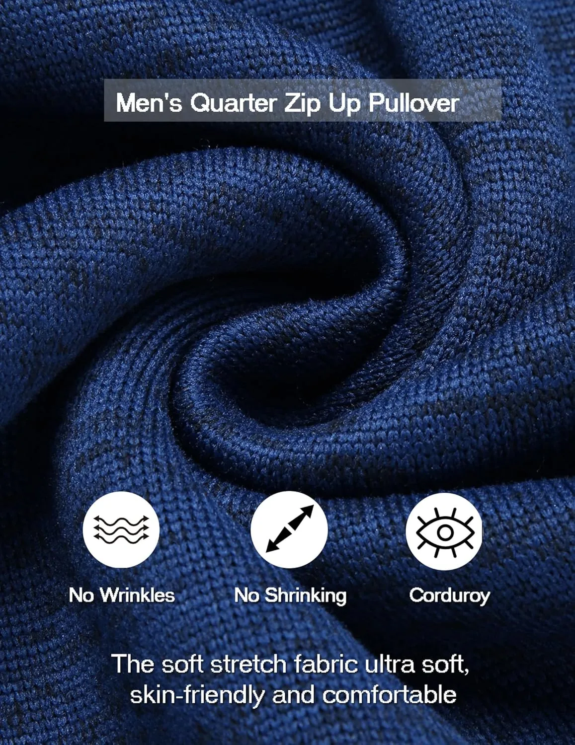 COOFANDY Men's Quarter Zip Pullover Casual Long Sleeve Sweater Slim Fit Sweater Mock Neck Polo Sweater