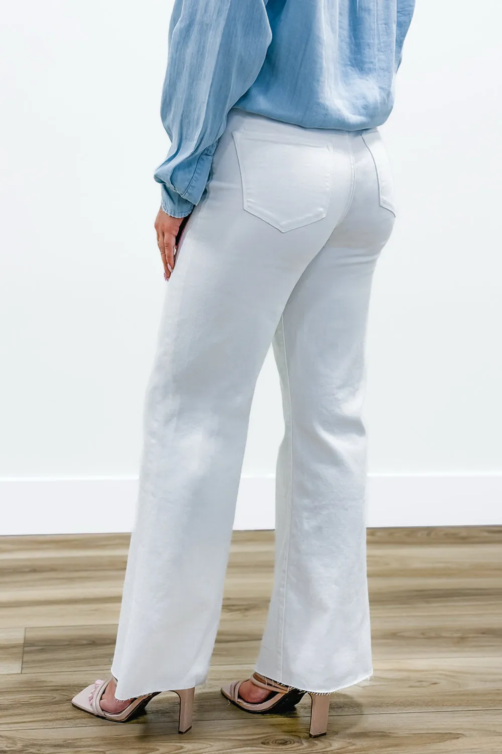 Dear John: Fiona High Rise Wide Leg Jeans - Optic White