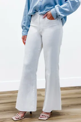Dear John: Fiona High Rise Wide Leg Jeans - Optic White