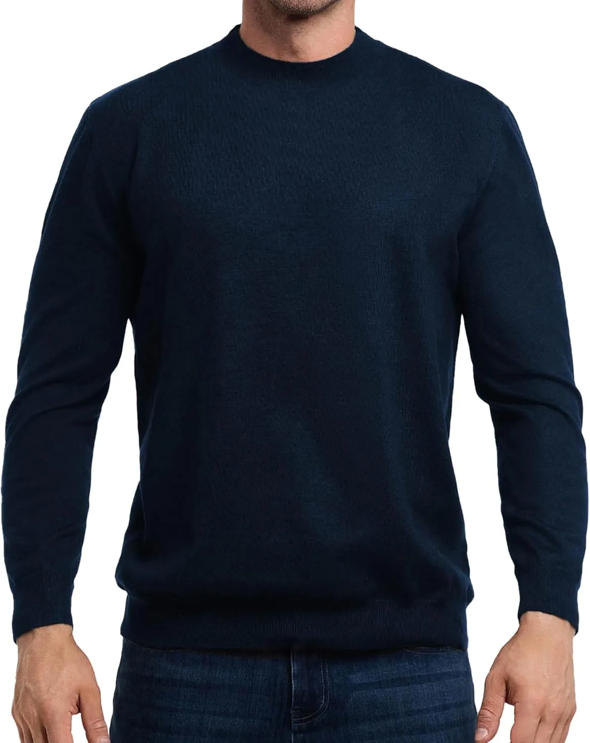 Fioboc Men's Crewneck Sweater Casual Pullover Sweater Slim Fit Lightweight Long Sleeve Knit Sweater S-4XL