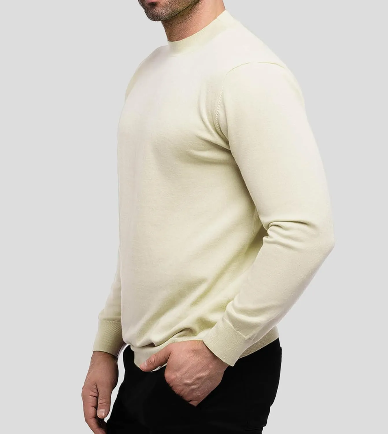 Fioboc Men's Crewneck Sweater Casual Pullover Sweater Slim Fit Lightweight Long Sleeve Knit Sweater S-4XL