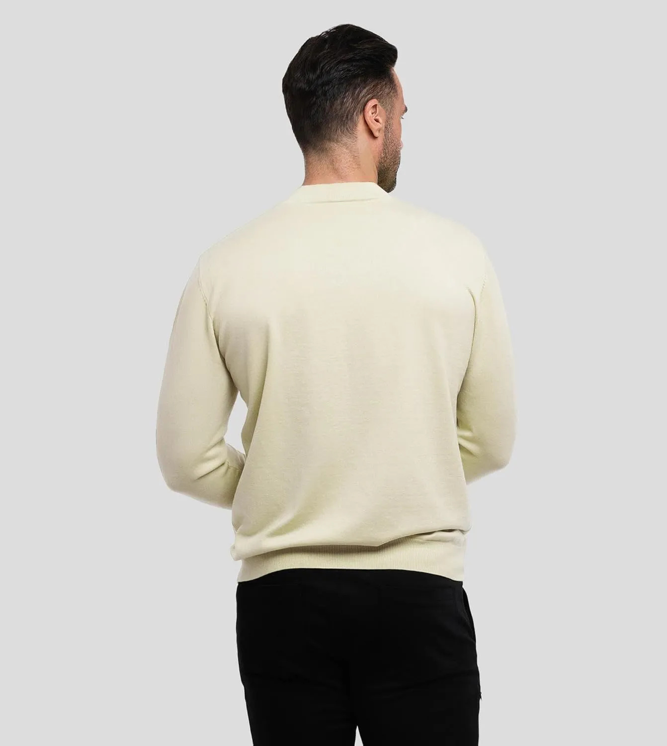 Fioboc Men's Crewneck Sweater Casual Pullover Sweater Slim Fit Lightweight Long Sleeve Knit Sweater S-4XL