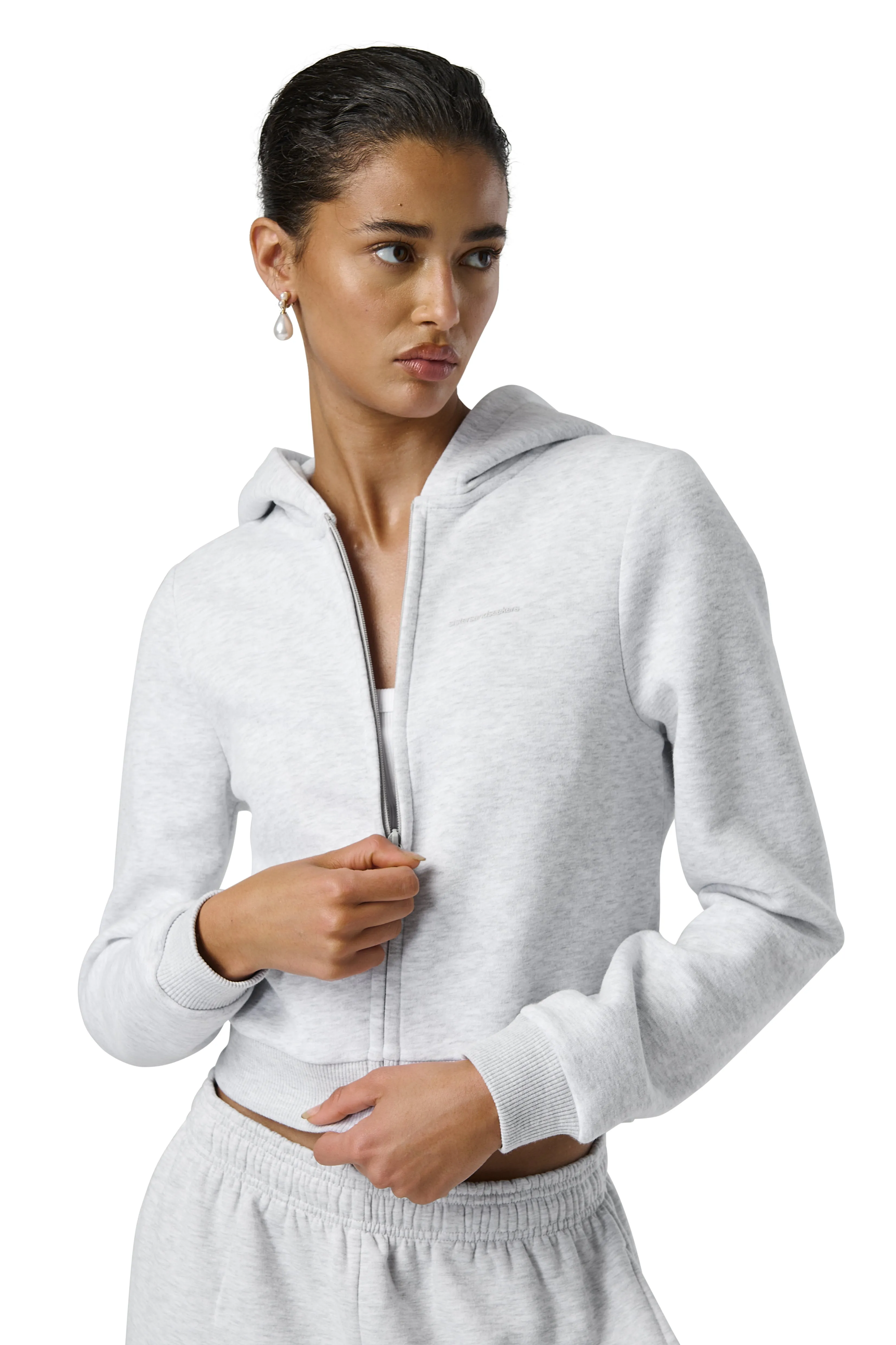 Fitted Zip up Hoodie in Passive
