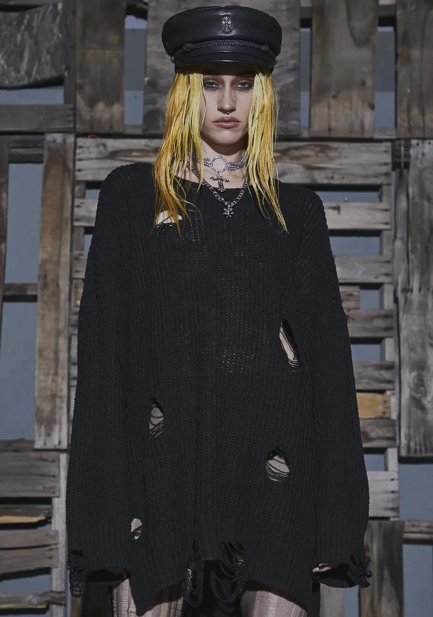 Flanger Unisex Distressed Sweater