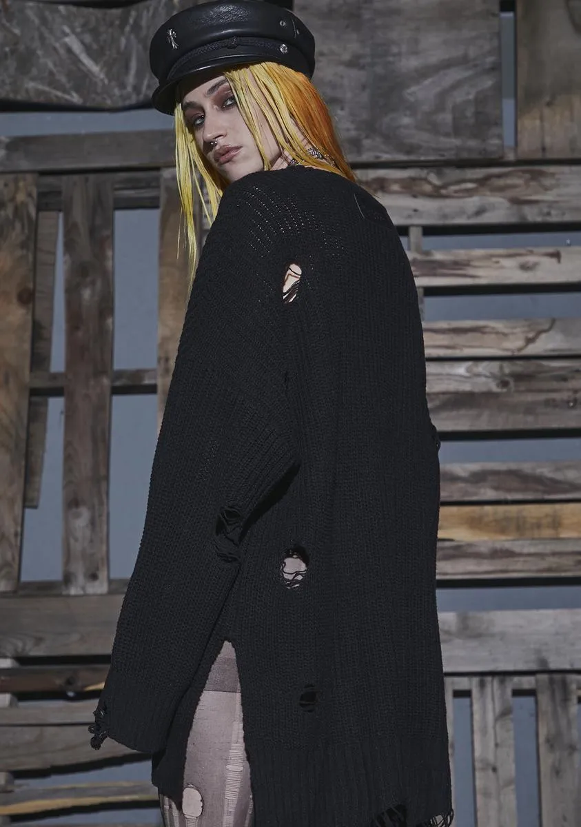 Flanger Unisex Distressed Sweater