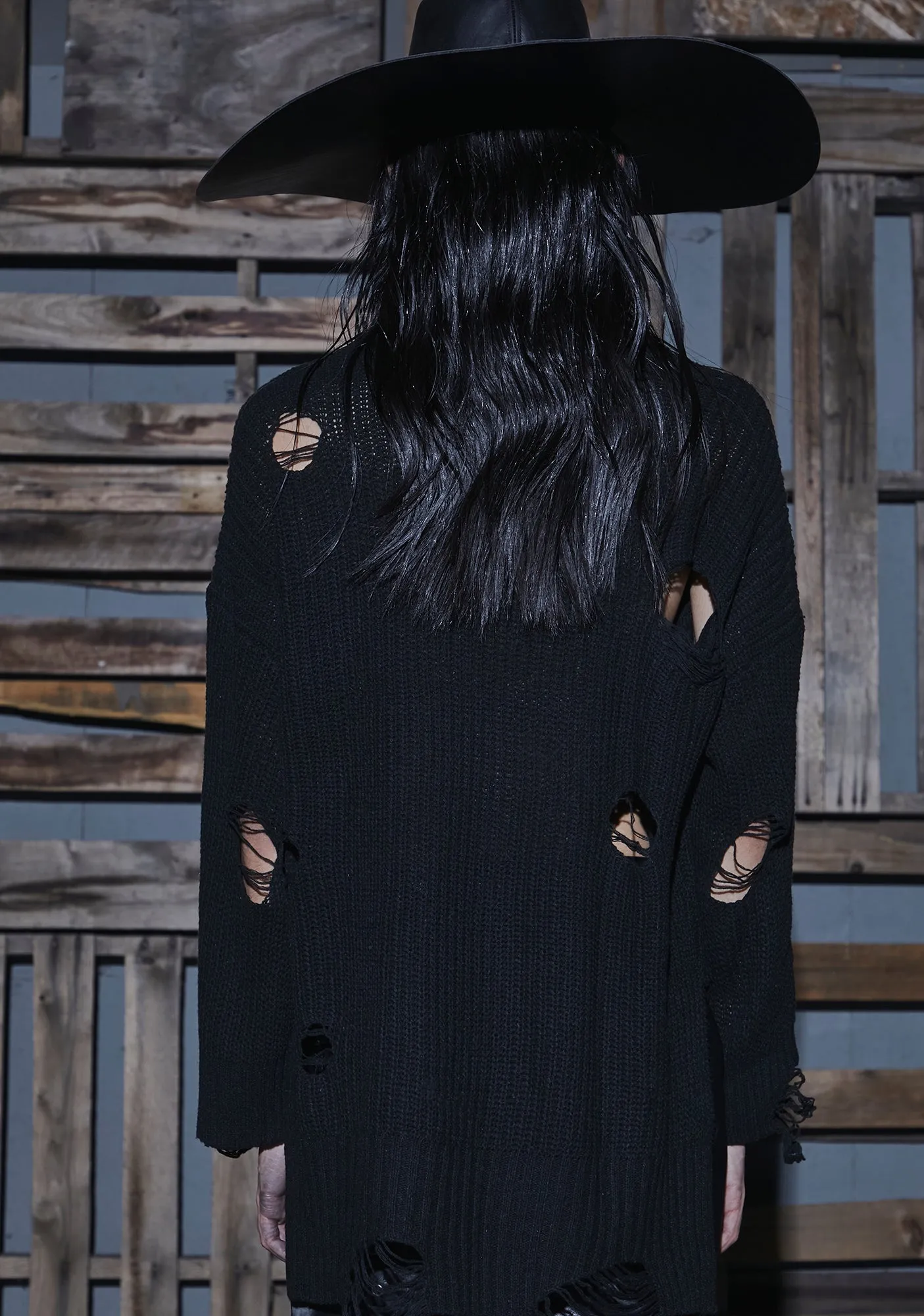Flanger Unisex Distressed Sweater