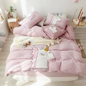 Fleece Unicorn Bed Set