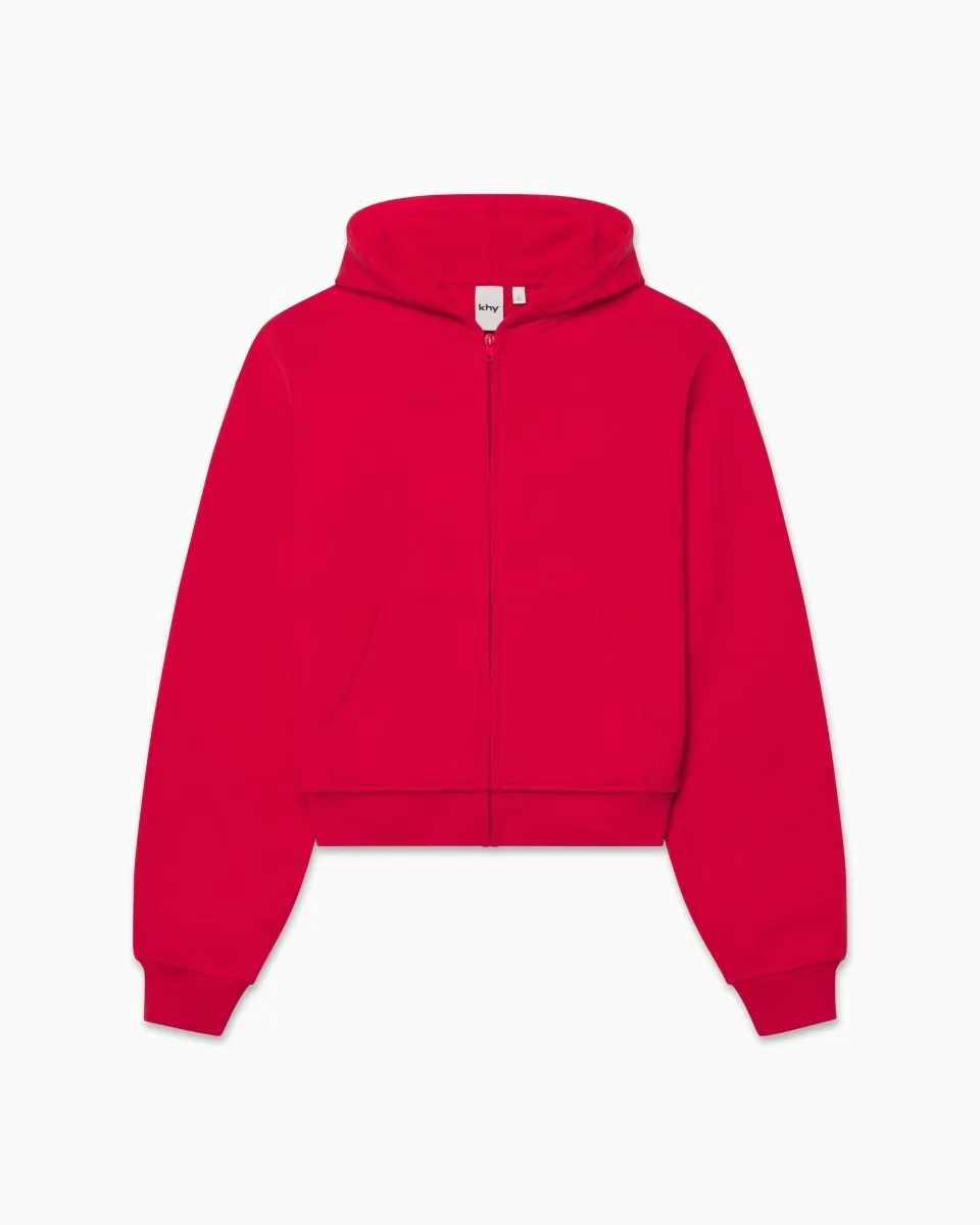 Fleece Zip Hoodie | Red