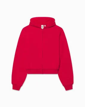 Fleece Zip Hoodie | Red