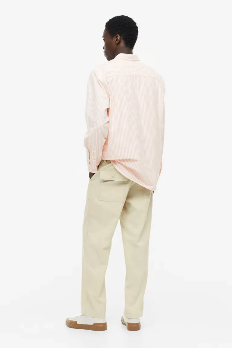 H&M Linen-blend loose fit trousers, beige