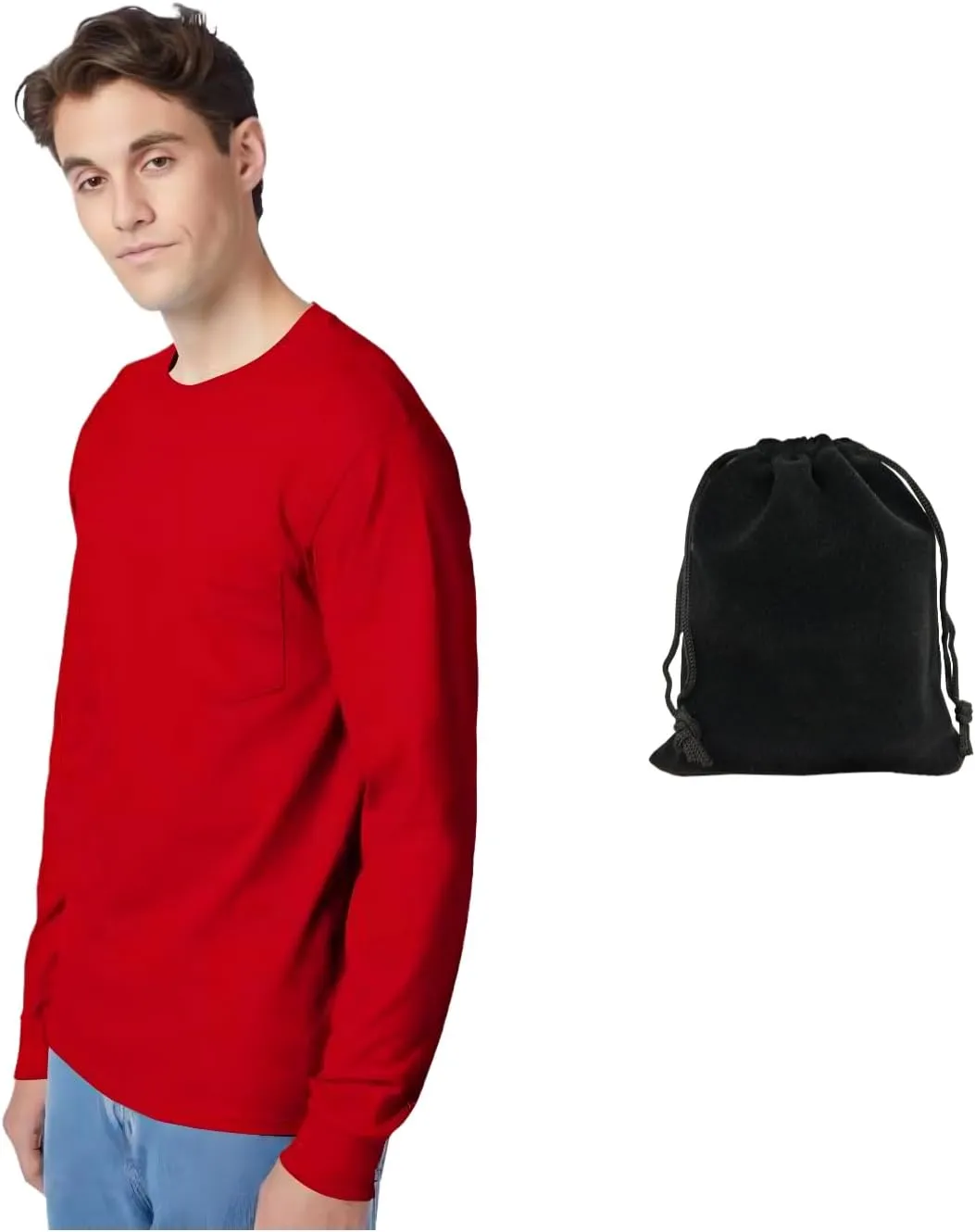 Hanes Men's Long Sleeve T-Shirt, 100% Cotton, Tagless Comfort, Classic Fit, Breathable, Soft Crewneck