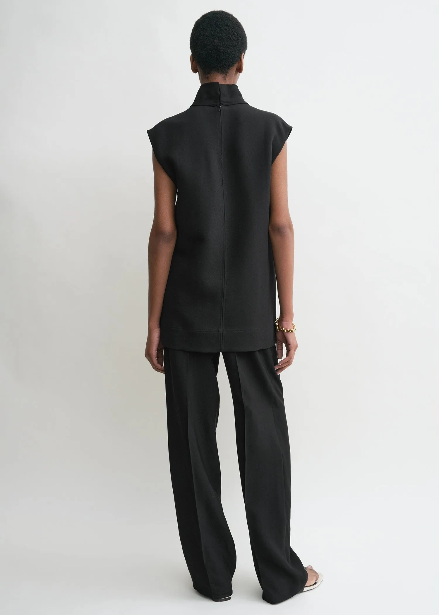 High neck top black
