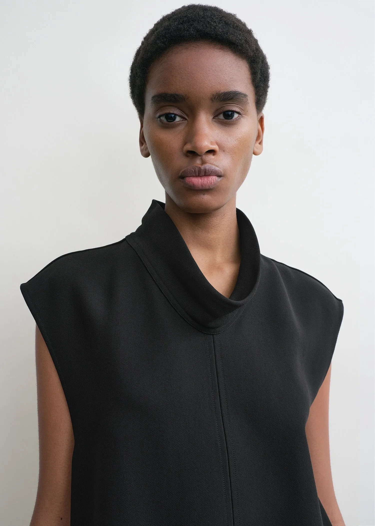 High neck top black