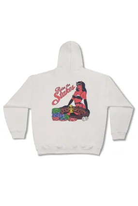 Hoodie in Sand with Raise The Steaks Roulette Print