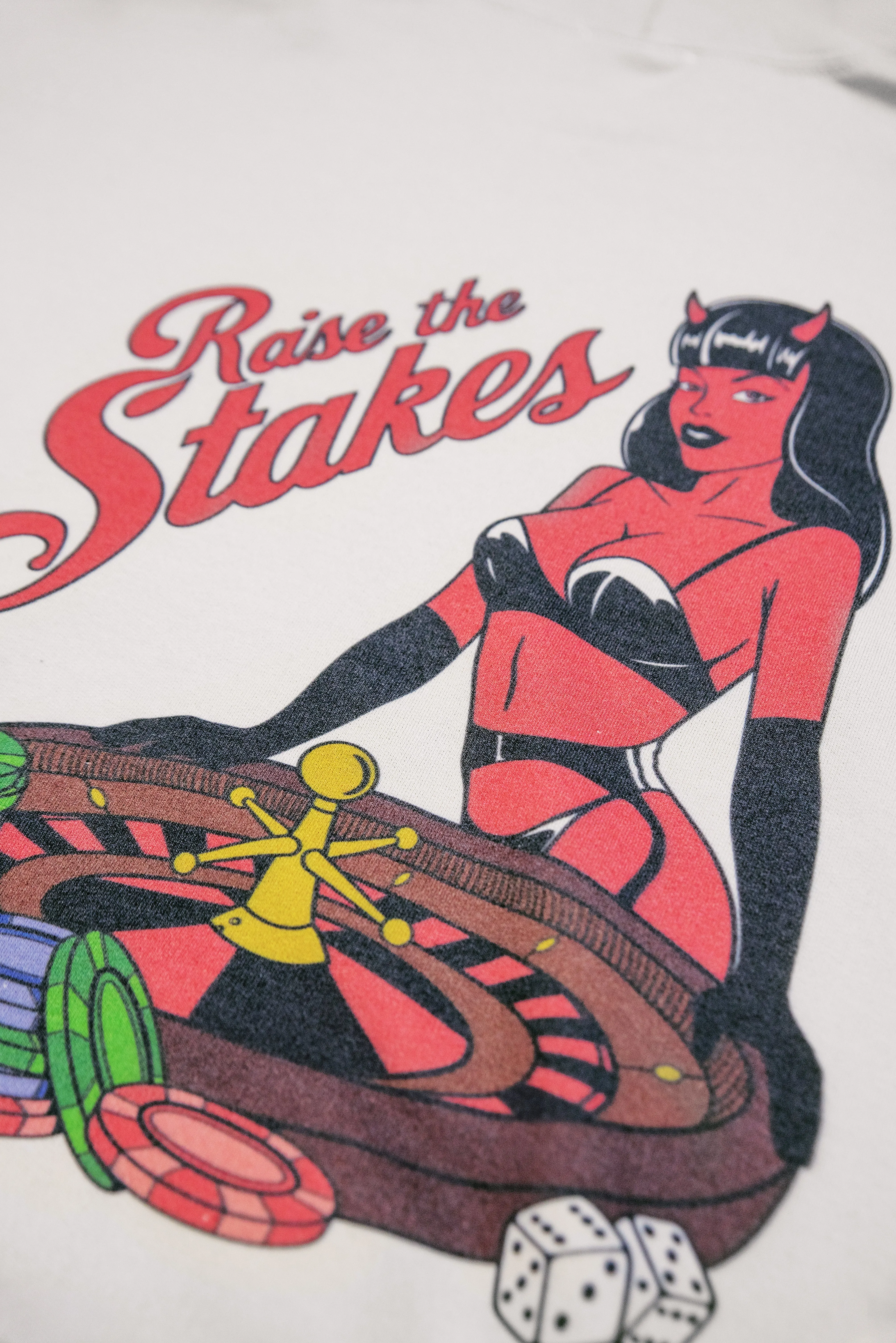 Hoodie in Sand with Raise The Steaks Roulette Print